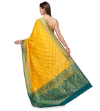 Yellow Banarsi Katan Handloom Silk Saree