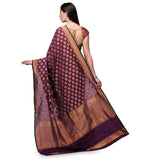 Purple Katan Handloom Silk Saree