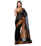 Black Cotton Handloom Silk Saree