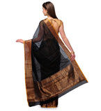 Black Cotton Handloom Silk Saree