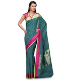 Sea Green Cotton Handlooom Silk Saree