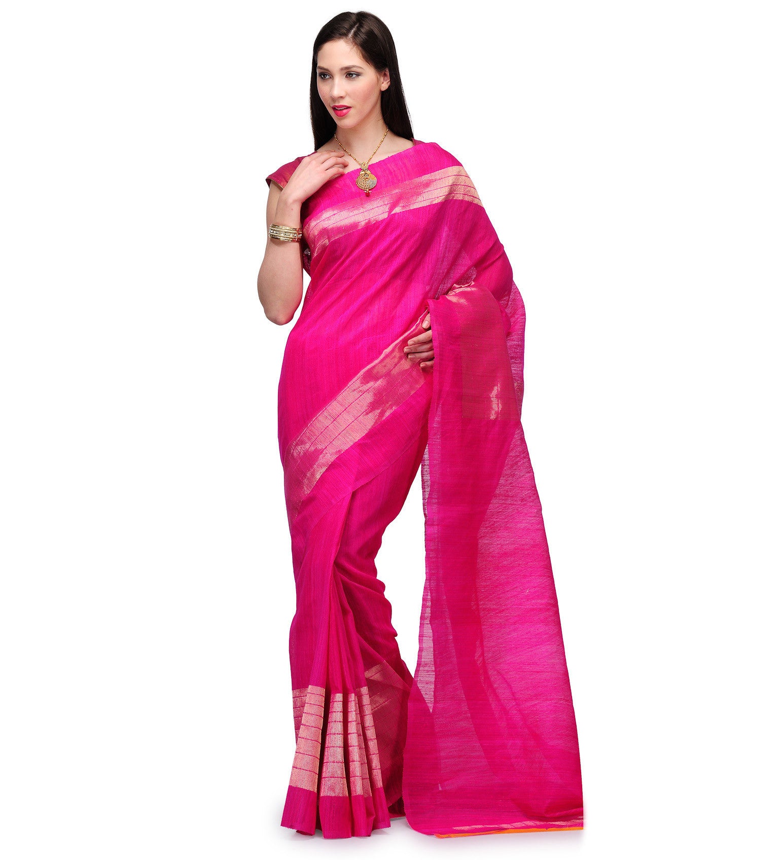 Magenta Matka Silk Handloom Saree