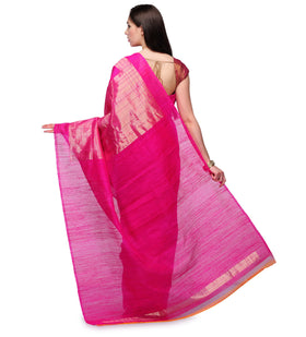 Magenta Matka Silk Handloom Saree