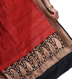 Maroon Banarsi Tusser Silk Handloom Saree