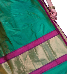 Sea Green Katan Silk Handloom Patola Saree