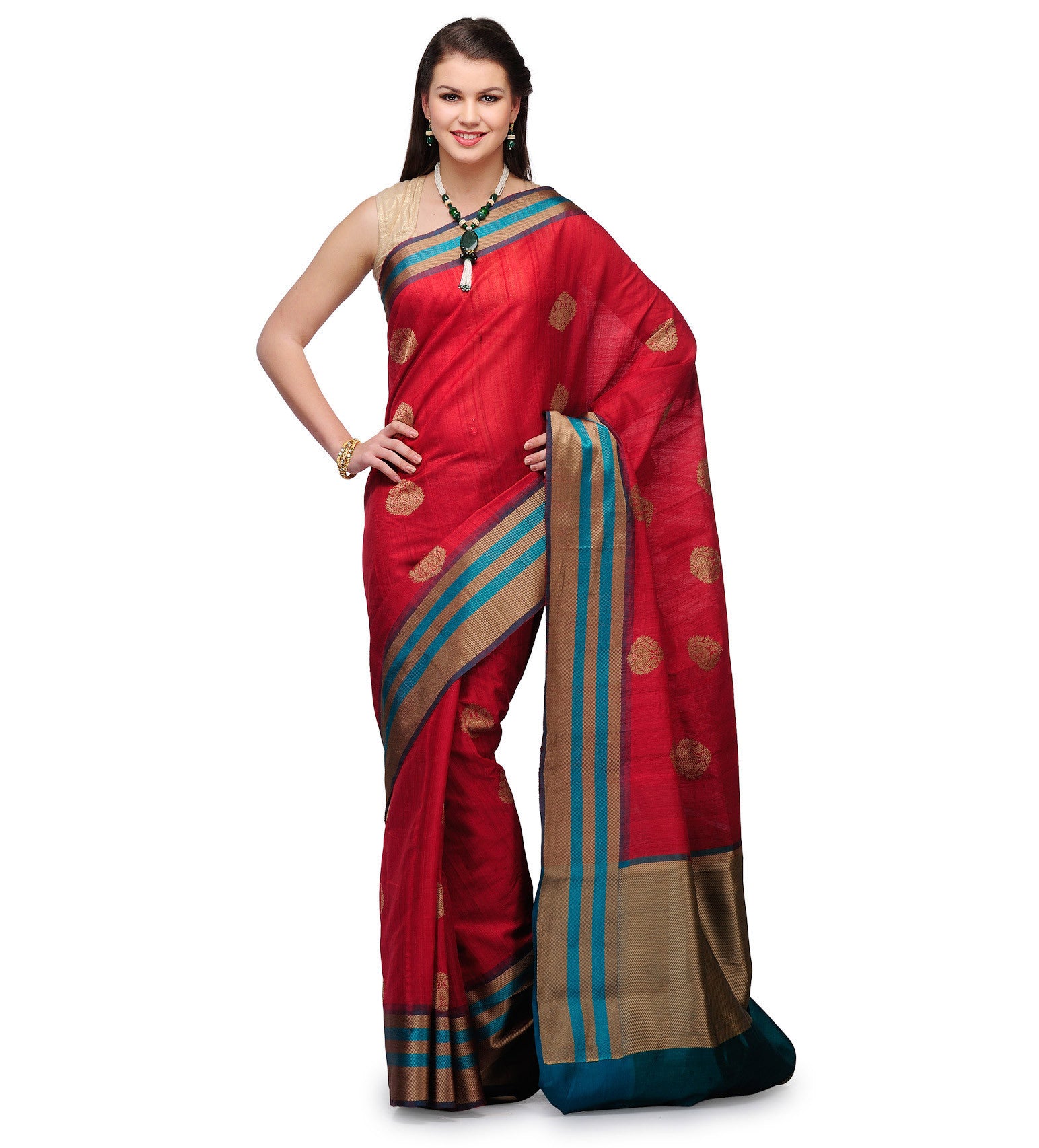 Maroon Banarsi Matka Silk Handloom Saree