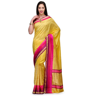 Yellow Katan Silk Handloom Patola Saree