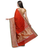 Rust Matka Silk Handloom Saree