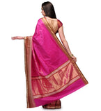 Pink Katan Silk Handloom Patola Saree