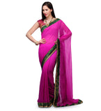 Purple Faux Chiffon Shaded Saree