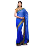 Royal Blue Faux Chiffon Shaded Saree