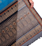 Dark Turquoise Bengal Handloom Jamdani Saree