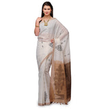 Off White Bengal Handloom Jamdani Saree