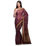 Purple Bengal Handloom Jamdani Saree