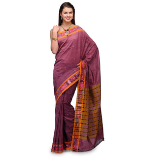 Dusty Rose Cotton Ikat Saree