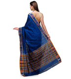 Dark Blue Cotton Ikat Saree