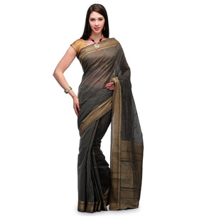 Gray Bengal Handloom Jamdani Saree