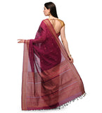 Magenta Bengal Handloom Jamdani Saree