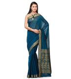 Azure Blue Bengal Handloom Jamdani Saree