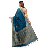 Azure Blue Bengal Handloom Jamdani Saree