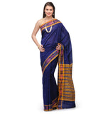 Navy Blue Cotton Ikat Saree