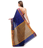 Navy Blue Cotton Ikat Saree