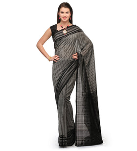 Gray Cotton Orissa Handloom Ikat Saree