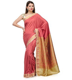 Peach Zari Woven Art Silk Saree