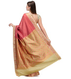 Peach Zari Woven Art Silk Saree