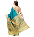 Turquoise Zari Woven Art Silk Saree