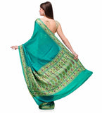 Sea Green Resham Woven Pure Crepe Saree