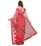 Fawn Tissue Brasso Saree