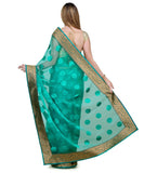 Sea Green Tissue Brasso Saree