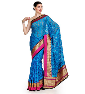 Turquoise Brasso Saree