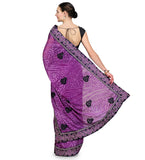 Purple Brasso Saree with Resham Buti