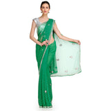 Green Faux Chiffon Saree