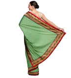 Pista Green Chanderi Jacquard Saree