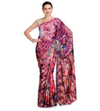 Multi Color Semi Crepe Jacquard Saree