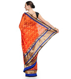 Orange Brasso Saree with Zari Border