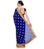 Royal Blue Faux Chiffon Saree