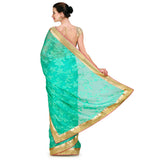 Sea Green Super Net Saree