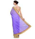 Purple Faux Georgette Saree