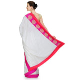 White Art Silk Saree with Zari Work