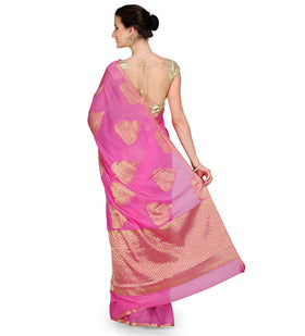 Mauve Faux Chiffon Saree