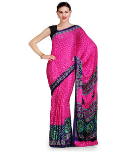 Magenta Semi Crepe Jacquard Saree