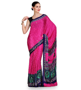 Magenta Semi Crepe Jacquard Saree