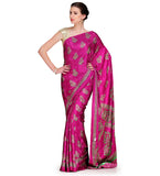 Mauve Semi Crepe Jacquard Saree