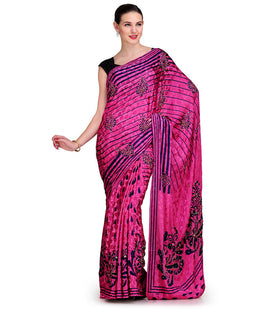 Magenta Semi Crepe Jacquard Saree