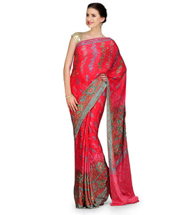 Rose Semi Crepe Jacquard Saree