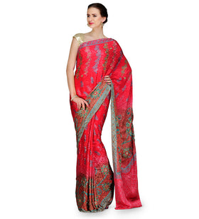 Rose Semi Crepe Jacquard Saree